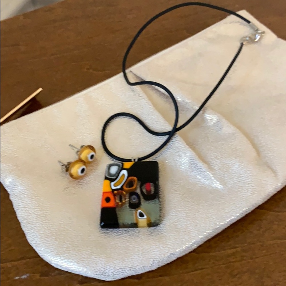 Pendant and earrings